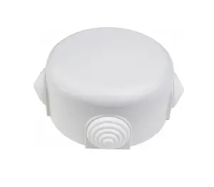 ЭЛМАКС - Распределительная коробка 90мм R, пластик, белый (4 кабельных ввода в комплекте) элмакс, электротехника, кабель, светотехника, elmax.pro