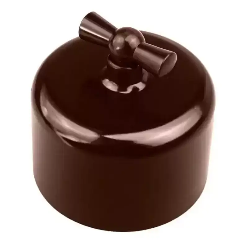 ЭЛМАКС - Выключатель 2-кл. R, пластик, Коричневый элмакс, электротехника, кабель, светотехника, elmax.pro