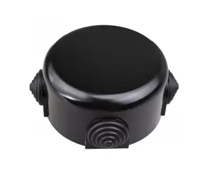 ЭЛМАКС - Распределительная коробка 90мм R, пластик, черный (4 кабельных ввода в комплекте) элмакс, электротехника, кабель, светотехника, elmax.pro