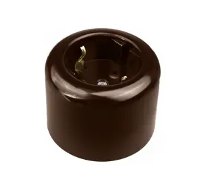 ЭЛМАКС - Розетка двухполюсная с ЗК, R, пластик, коричневый элмакс, электротехника, кабель, светотехника, elmax.pro