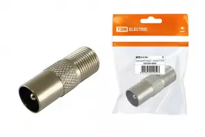 ЭЛМАКС - Переходник гнездо F - штекер TV, инд. упаковка TDM элмакс, электротехника, кабель, светотехника, elmax.pro