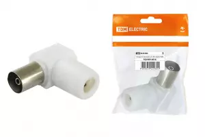 ЭЛМАКС - Гнездо TV антенное угл. белое без пайки, инд. упаковка TDM элмакс, электротехника, кабель, светотехника, elmax.pro