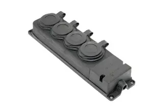 Роз. четырехмест. с защит. крышками каучуковая 230В 2P+PE 16A IP44 EKF PRO