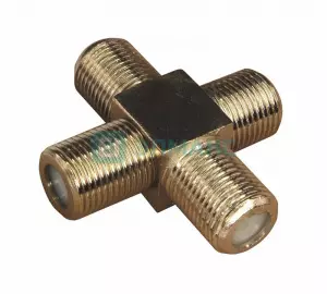 ЭЛМАКС - ПЕРЕХОД соединитель x4 гнезда F (F- крест) PROCONNECT элмакс, электротехника, кабель, светотехника, elmax.pro