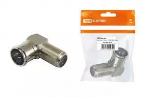 ЭЛМАКС - Переходник гнездо F - гнездо TV угловой, инд. упаковка TDM элмакс, электротехника, кабель, светотехника, elmax.pro