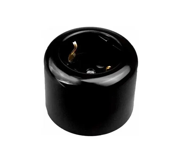 ЭЛМАКС - Розетка двухполюсная с ЗК, R, пластик, черный элмакс, электротехника, кабель, светотехника, elmax.pro