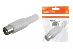 ЭЛМАКС - Гнездо TV антенное пласт. без пайки белое, инд. упаковка TDM элмакс, электротехника, кабель, светотехника, elmax.pro